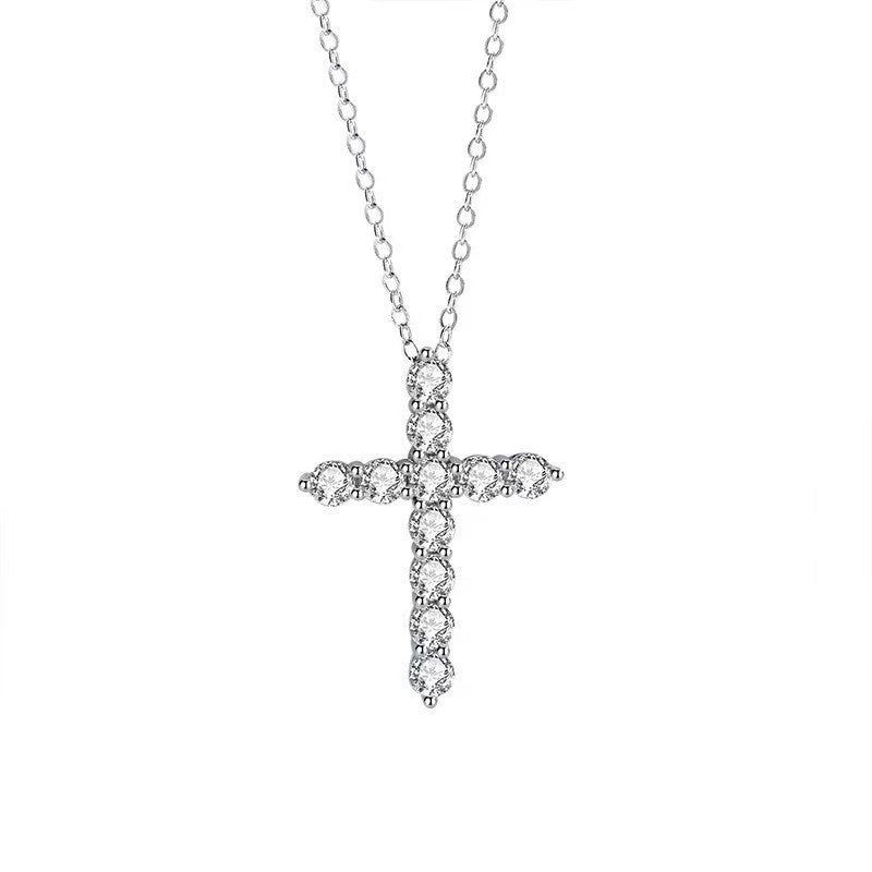 Moissanite Cross Pendant WIth 925 Silver