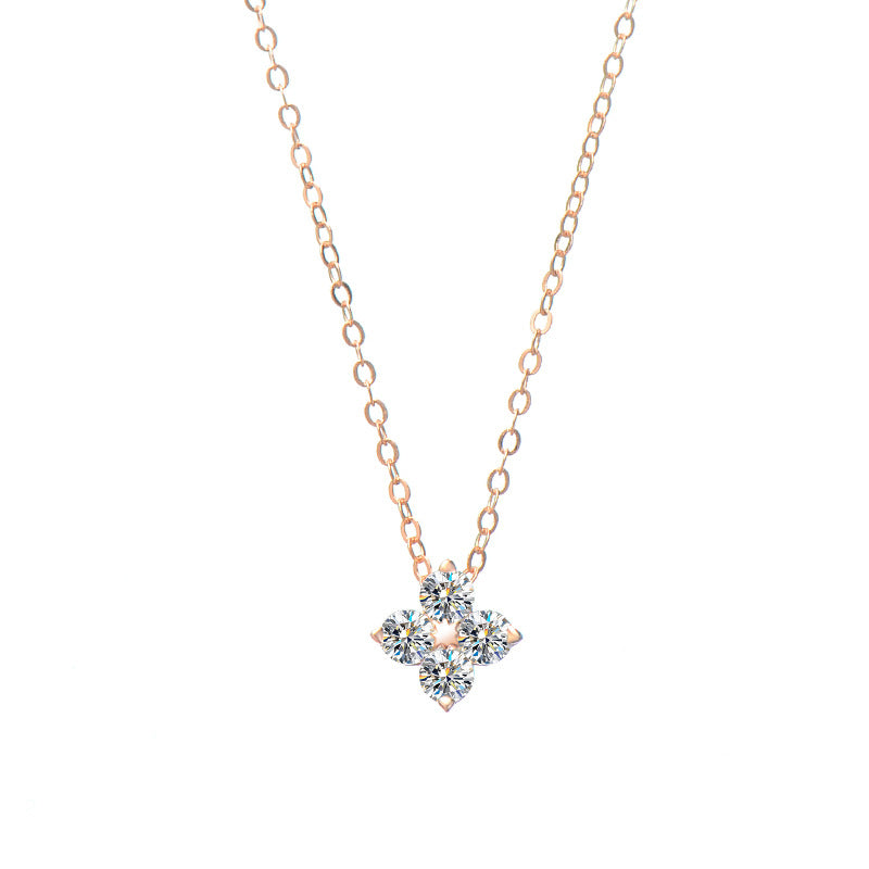 Four-leaf Clover Moissanite Necklace With 925 Silver