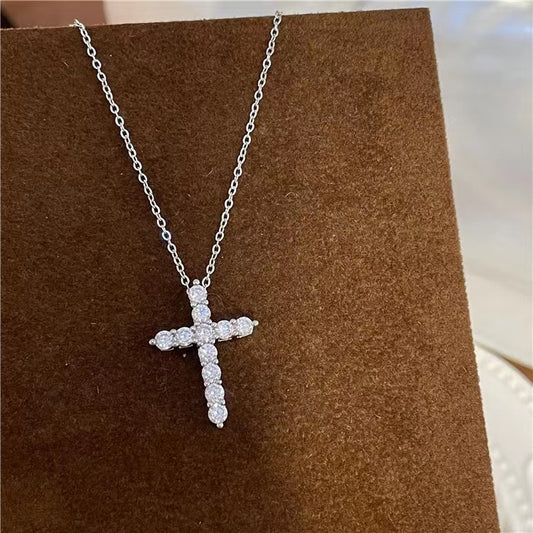Moissanite Cross Pendant WIth 925 Silver