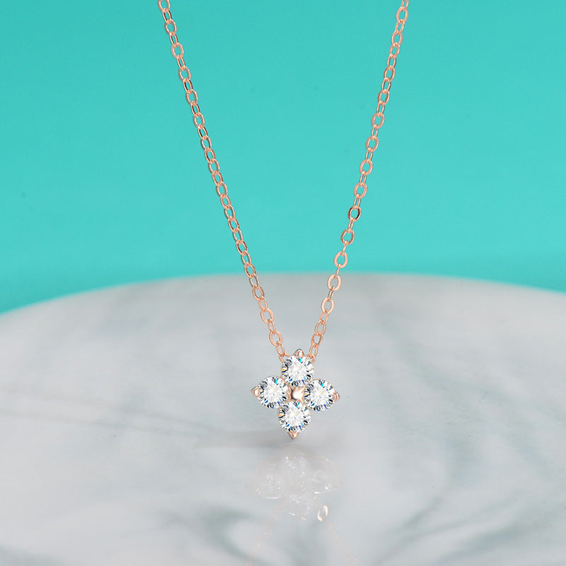 Four-leaf Clover Moissanite Necklace With 925 Silver